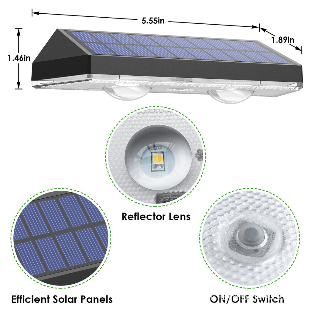 Solar Fence Lights Outdoor Waterproof – Warm White & RGB LED Deck, Railing, Patio & Stair Lights with 8 Color Modes and Memory Function