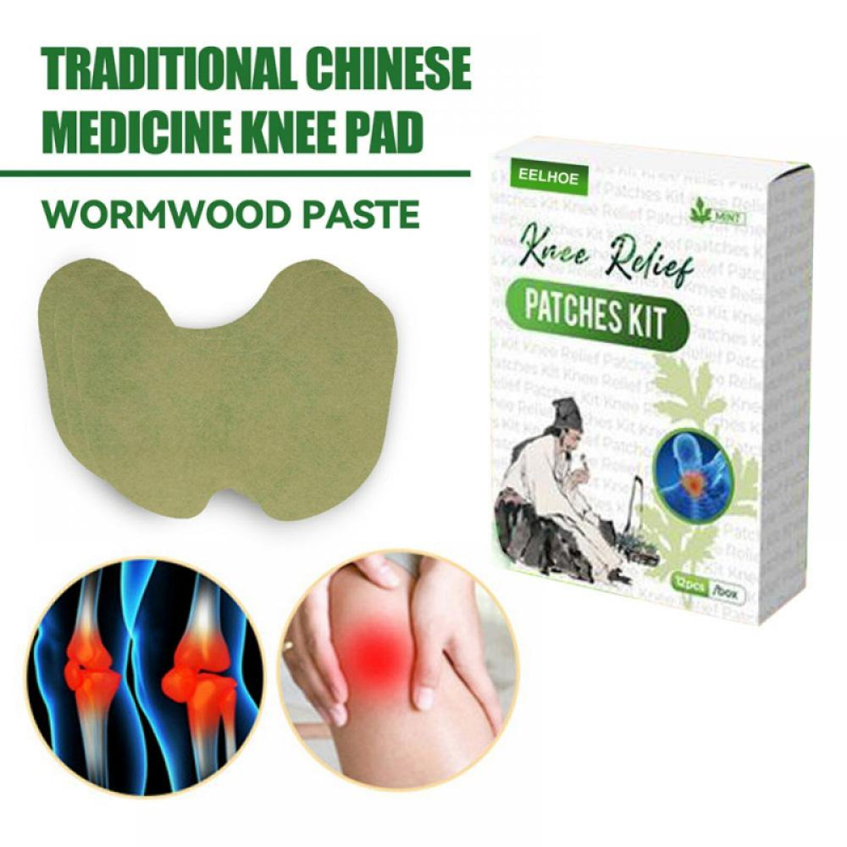 Knee Patches 3-Pack - Comfortable and Durable Support for Pain Relief and Protection