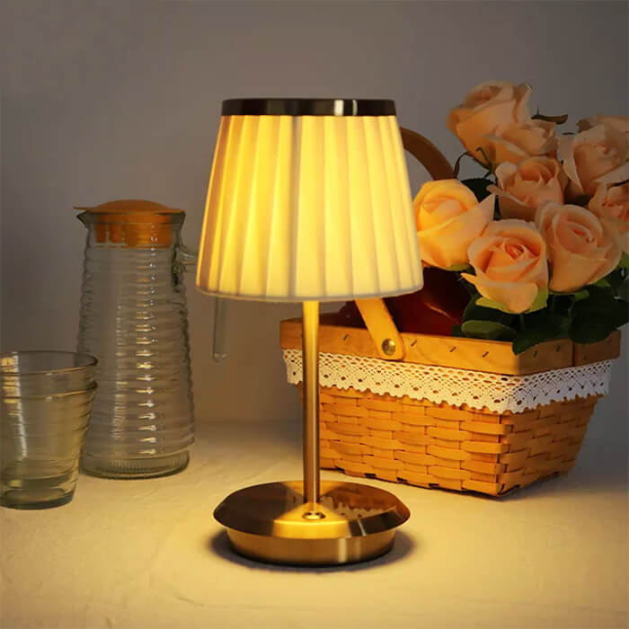Fabric Table Lamp with Modern Design for Living Room, Bedroom & Office Use