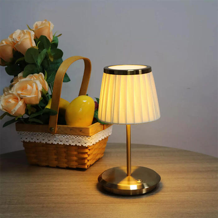Fabric Table Lamp with Modern Design for Living Room, Bedroom & Office Use
