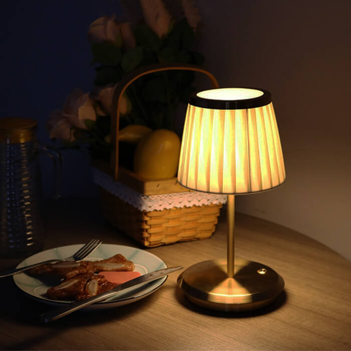Fabric Table Lamp with Modern Design for Living Room, Bedroom & Office Use