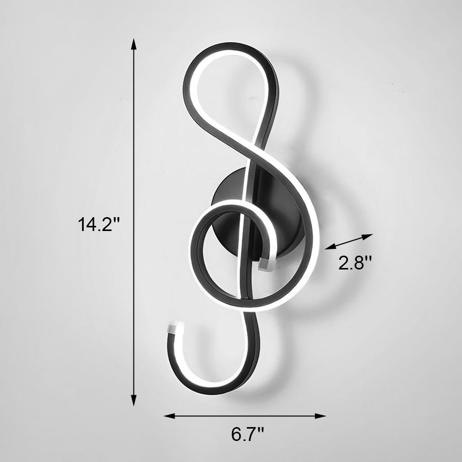 LED Musical Note Wall Sconce Light Fixture - Electroplated Modern Design for Living Room & Bedroom Decor
