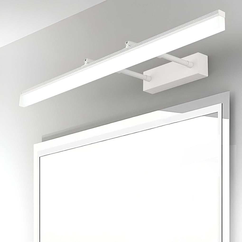 Retractable Bathroom Vanity Light with Acrylic Bar & Stainless Steel Fixture for Over Mirror Installation