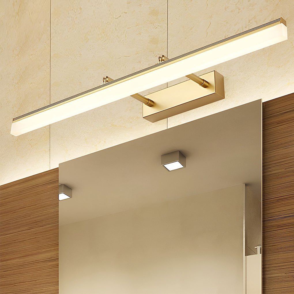 Retractable Bathroom Vanity Light with Acrylic Bar & Stainless Steel Fixture for Over Mirror Installation