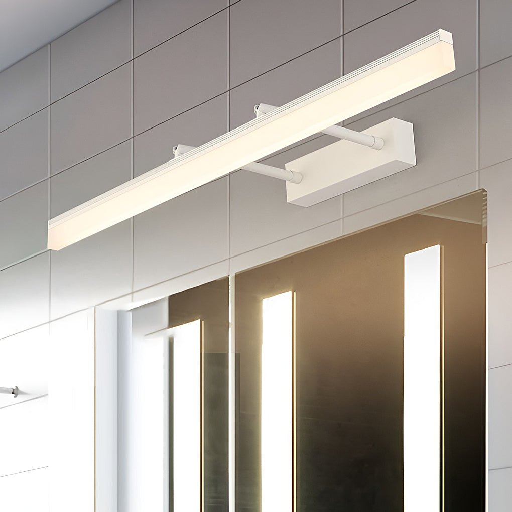 Retractable Bathroom Vanity Light with Acrylic Bar & Stainless Steel Fixture for Over Mirror Installation