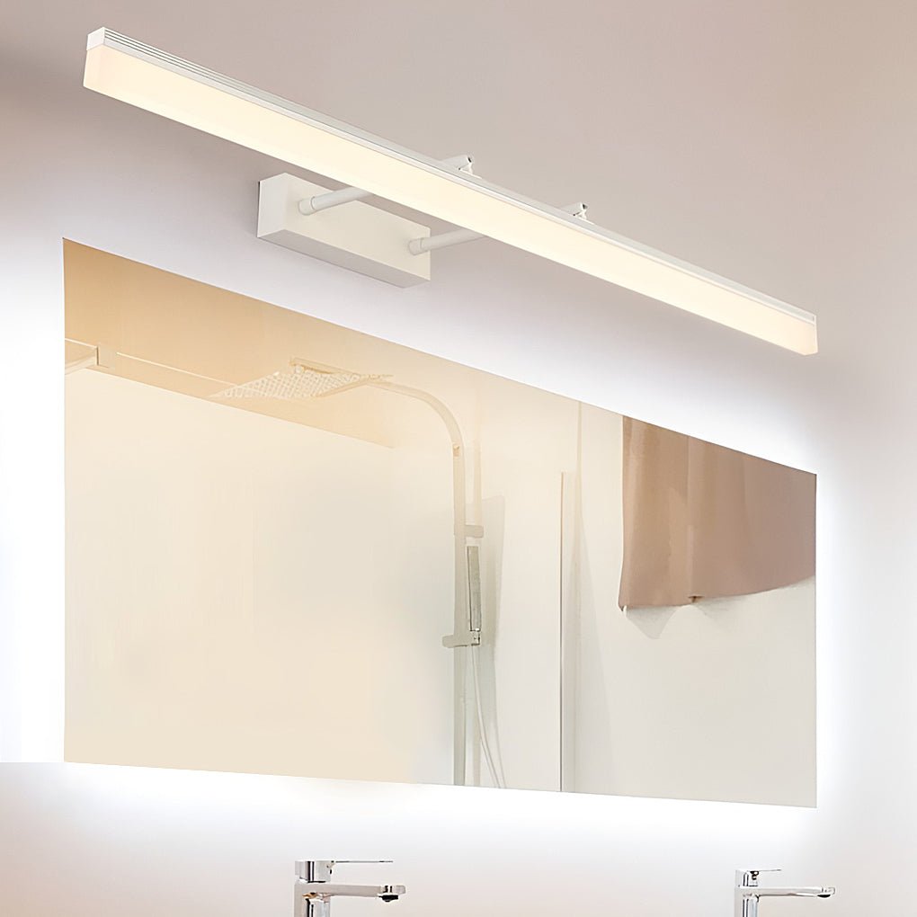Retractable Bathroom Vanity Light with Acrylic Bar & Stainless Steel Fixture for Over Mirror Installation