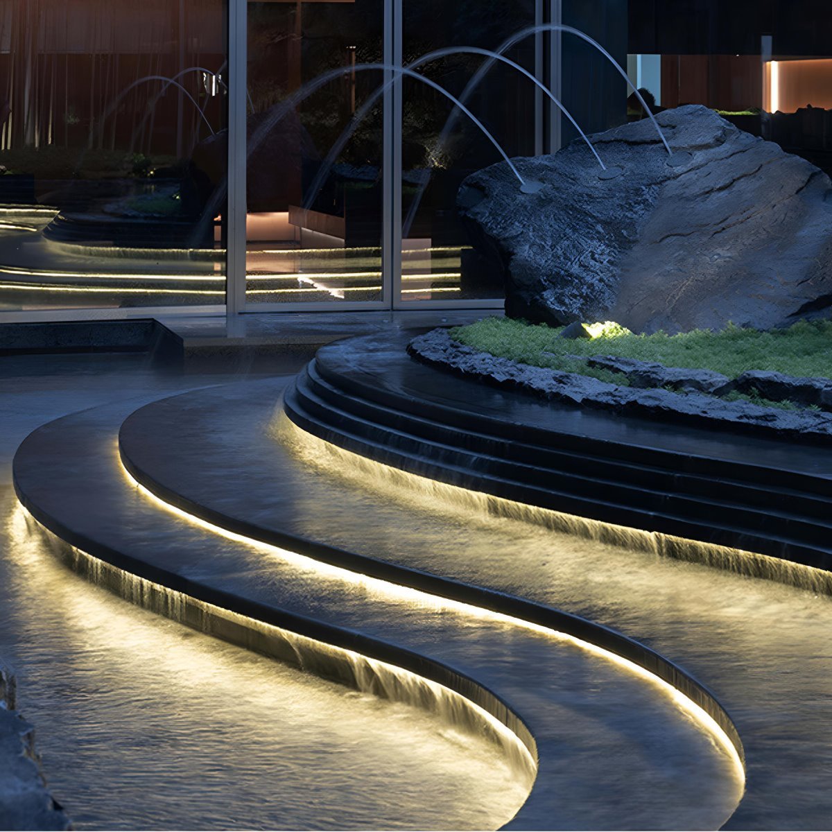 24V Low Voltage Waterproof LED Linear Strip Lights – Flexible Recessed Outdoor & Underwater Lighting for Garden, Patio, Pool