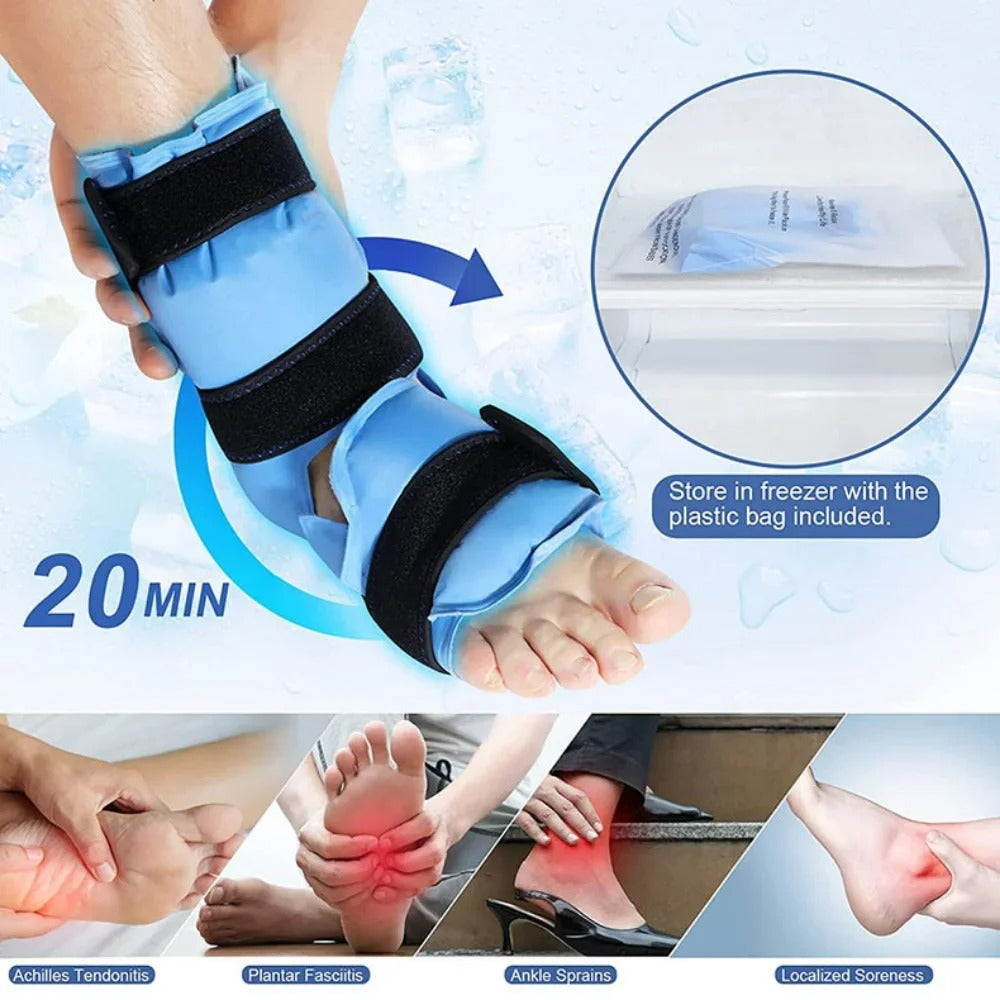 Best Ice Pack for Ankle Pain - Reusable Gel Wrap, Recovery for Plantar Fasciitis, Pain, Swelling, and Injuries