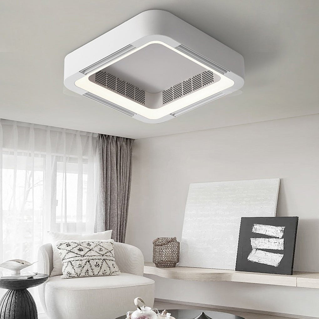 Compact Boxed Ceiling Fan with Built-in LED Light Fold Up Ceiling Fan with Low Profile LED Light for Small Places