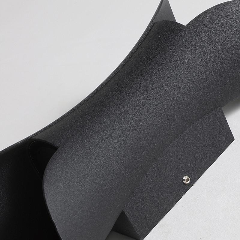 LED Waterproof Outdoor Wall Lights - Modern Curved Up and Down Lighting for Patios, Gardens, and Entryways