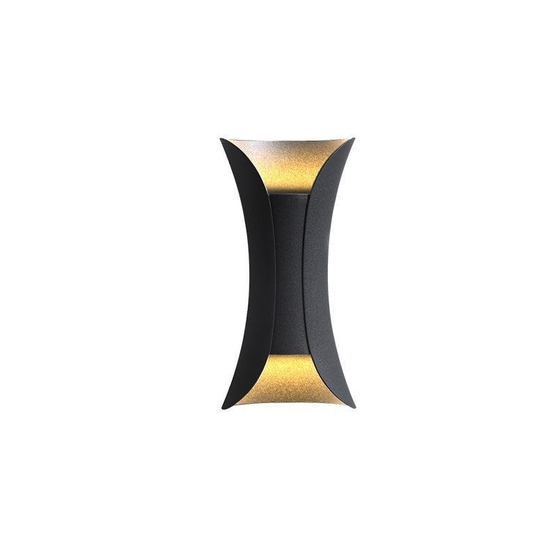 LED Waterproof Outdoor Wall Lights - Modern Curved Up and Down Lighting for Patios, Gardens, and Entryways