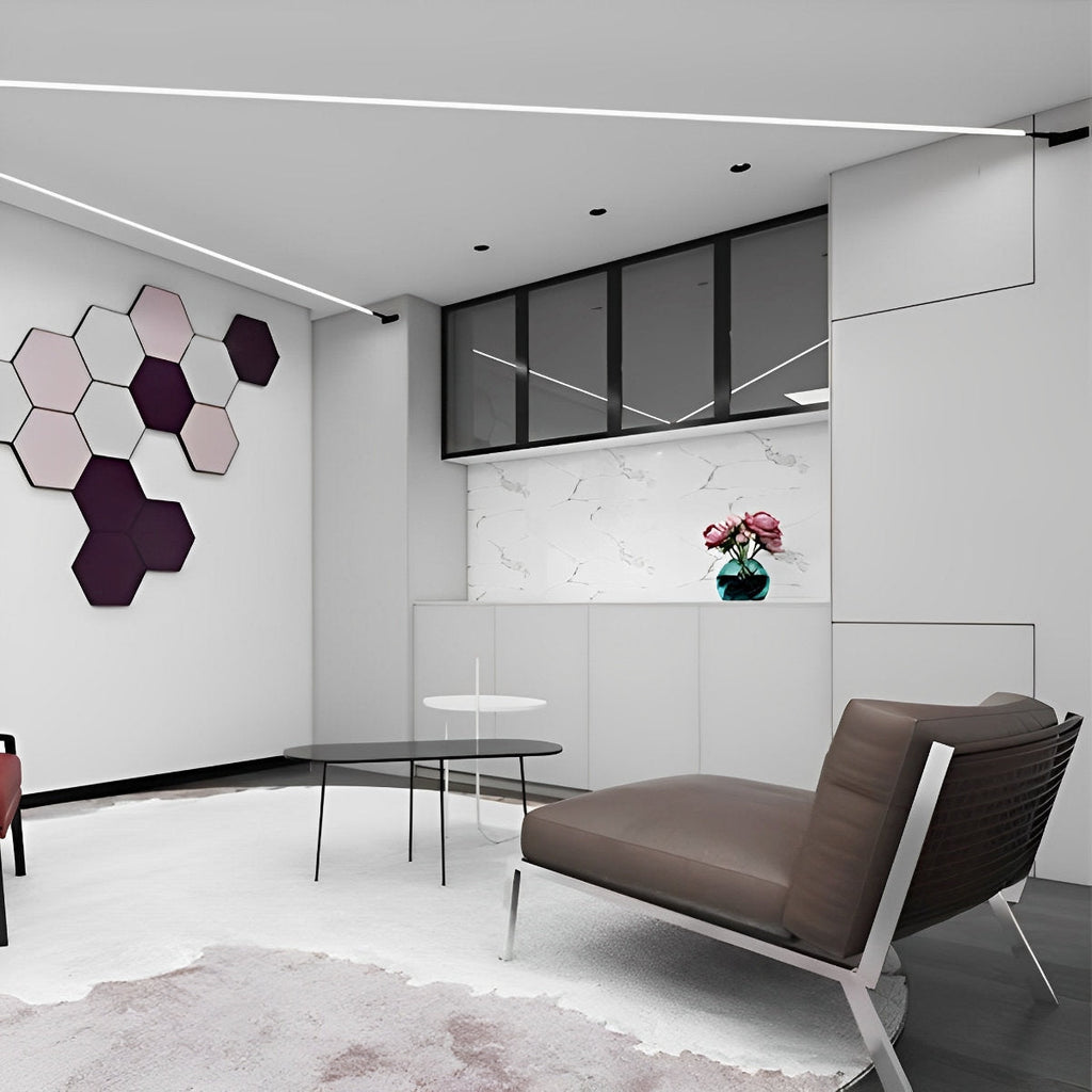 Modern Rotatable LED Strip Lights – Adjustable Linear Indoor Ceiling Light with Dimmable Remote