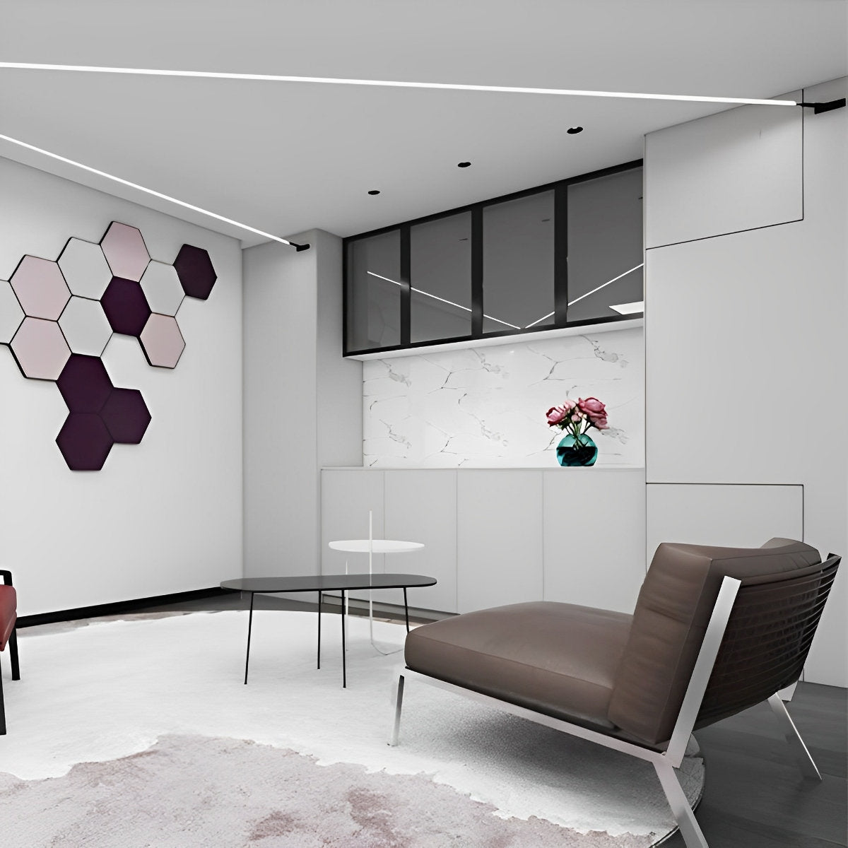 Modern Rotatable LED Strip Lights – Adjustable Linear Indoor Ceiling Light with Dimmable Remote