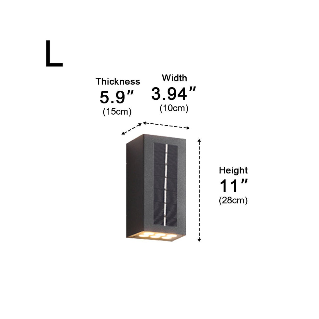 LED Solar Waterproof Up and Down Outdoor Wall Sconces for Garden, Patio & Exterior Lighting