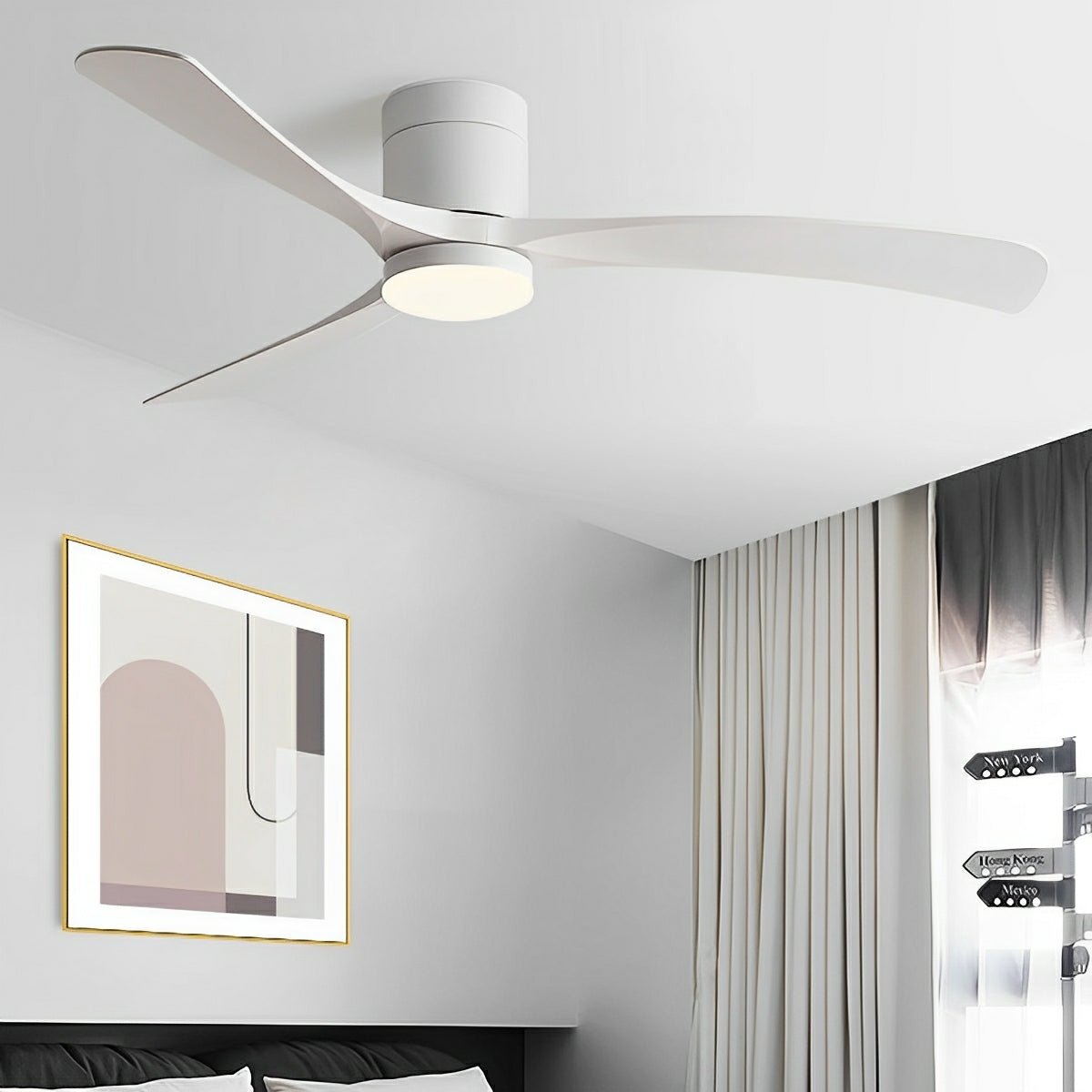 LED Ceiling Fan Light with Remote Control, 6-Speed Reversible Silent Motor, Dimmable 3-Color Lighting for Bedroom & Living Room