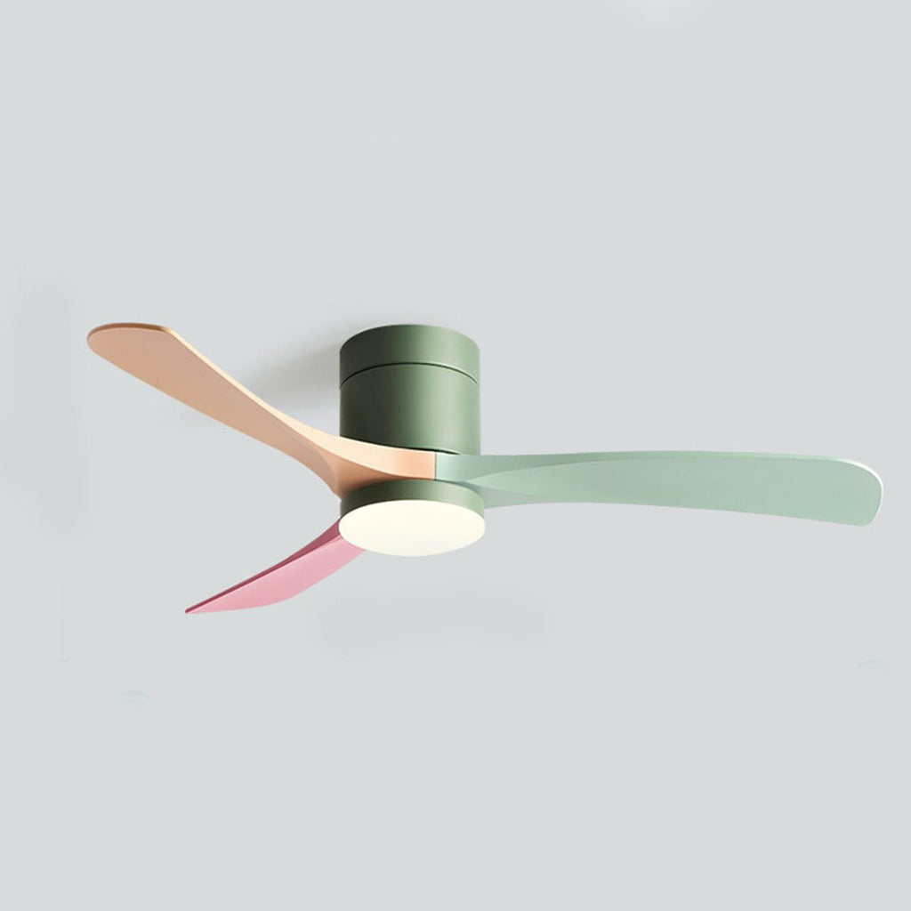 LED Ceiling Fan Light with Remote Control, 6-Speed Reversible Silent Motor, Dimmable 3-Color Lighting for Bedroom & Living Room