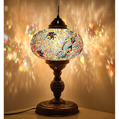 Mosaic Table Lamp - Handmade Colorful Glass Design for Living Room & Bedroom Lighting