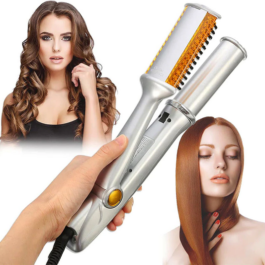 Professional 2-in-1 Rotating Iron Hair Brush - Woman Styling Tool