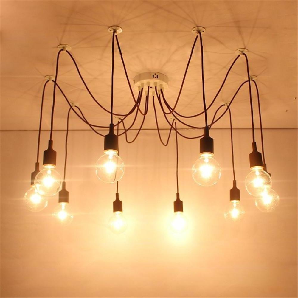 10-Head Adjustable Cluster Spider Pendant Light Fixture for Modern Home Decor & Customizable Ceiling Lighting