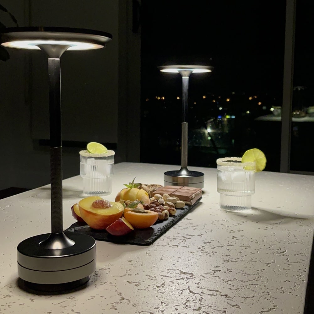 Rechargeable Cordless Table Lamp for Dining and Reading | LED Table Lamp with Touch | Ambient Outdoor Metallic Touch Lamp  for Modern Living