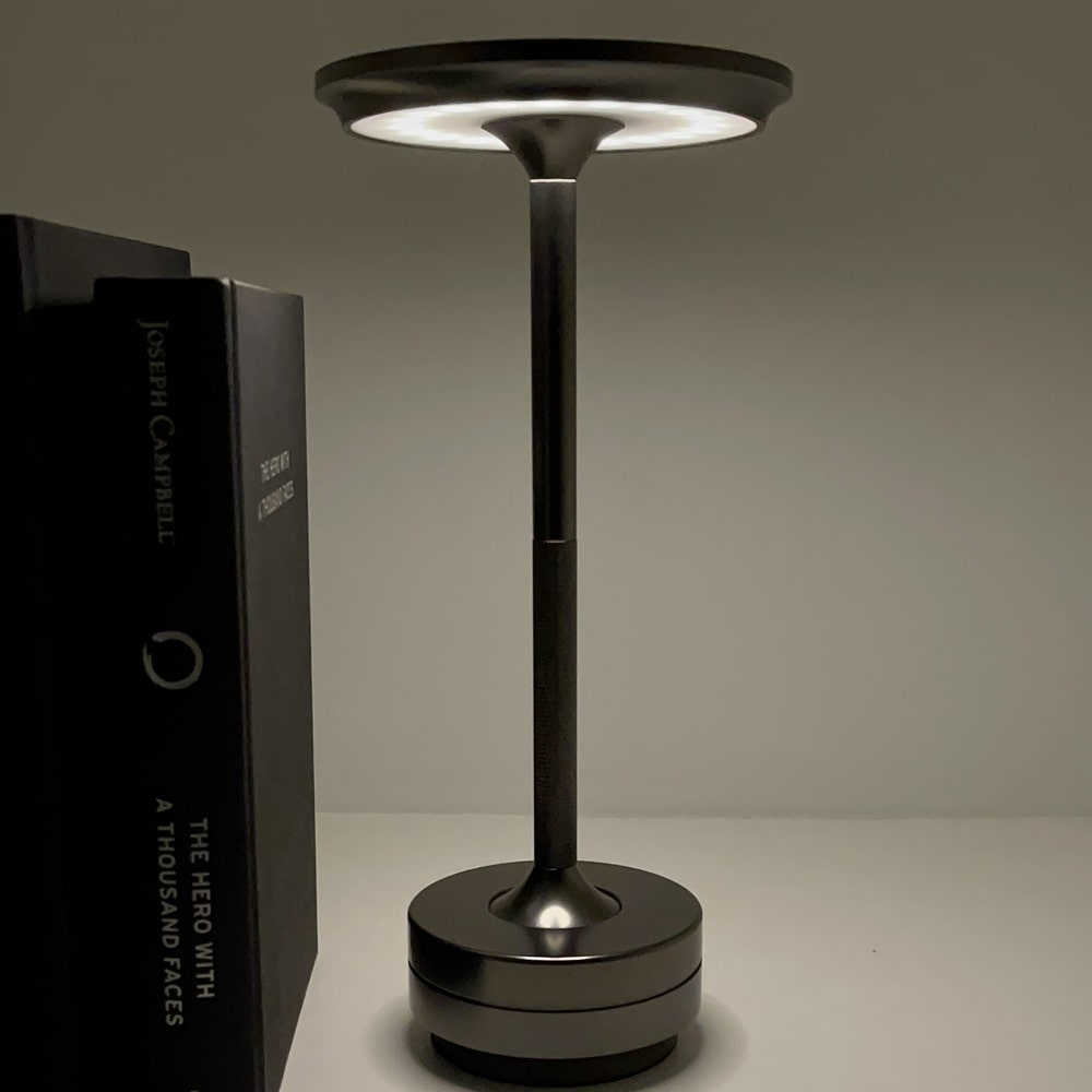 Cordless Metallic Table Lamp - Modern Design for Home & Office Lighting