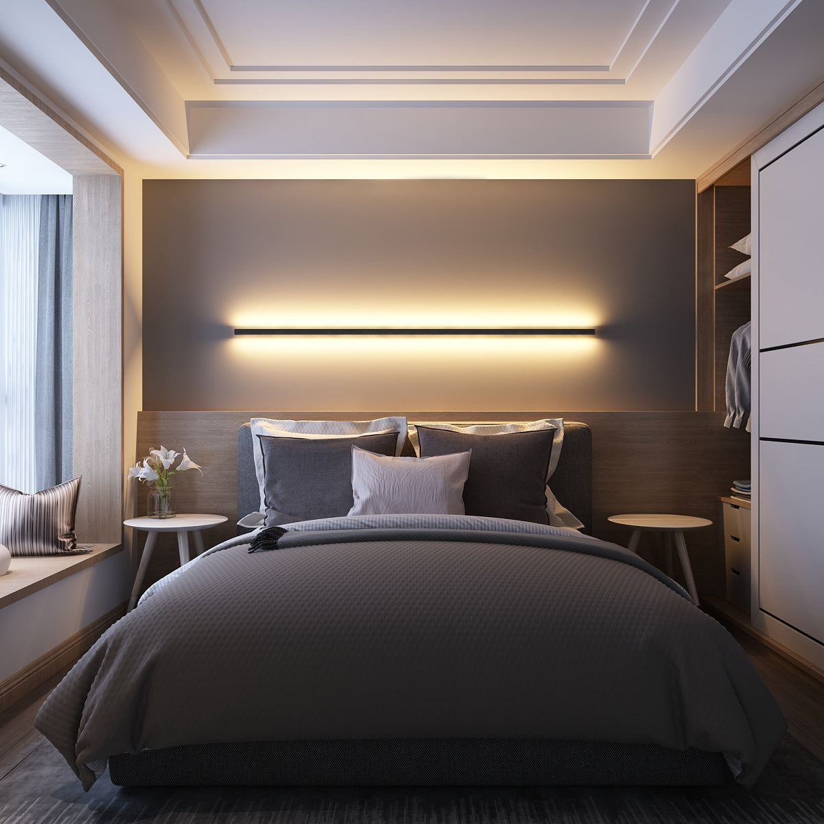 Minimalist Wall Lights: Above the Bed or Living Room Uplights - Indirect LED & Spa Lighting Ideas