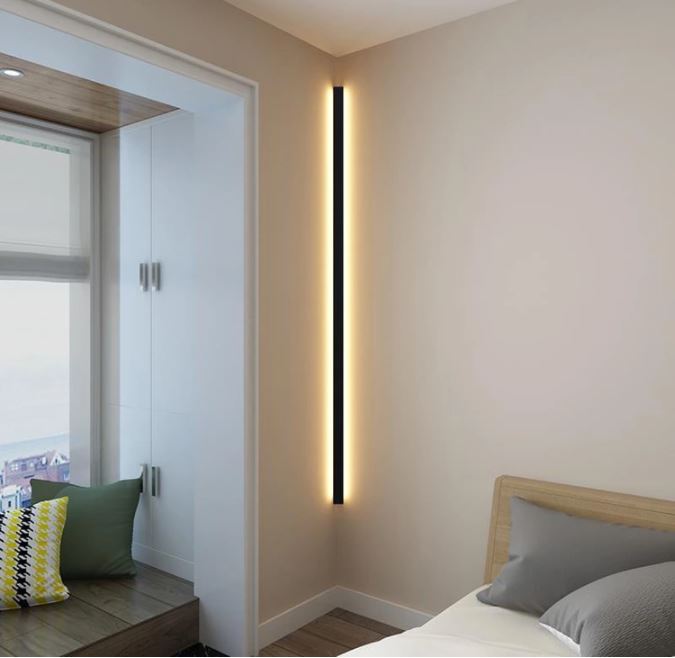 Linear Minimalist Wall Lamp - Modern LED Sconce Fixture for Living Room & Hallway Lighting