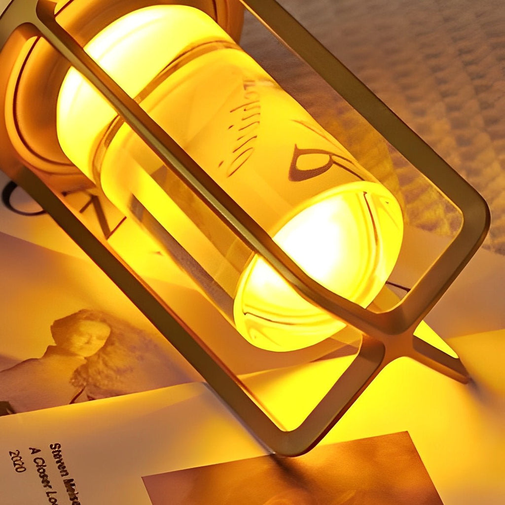 Portable Cordless Lantern Table Lamp with USB Rechargeable Touch Dimming for Nighttime Use & Outdoor Activities