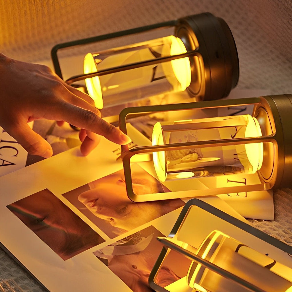 Portable Cordless Lantern Table Lamp with USB Rechargeable Touch Dimming for Nighttime Use & Outdoor Activities