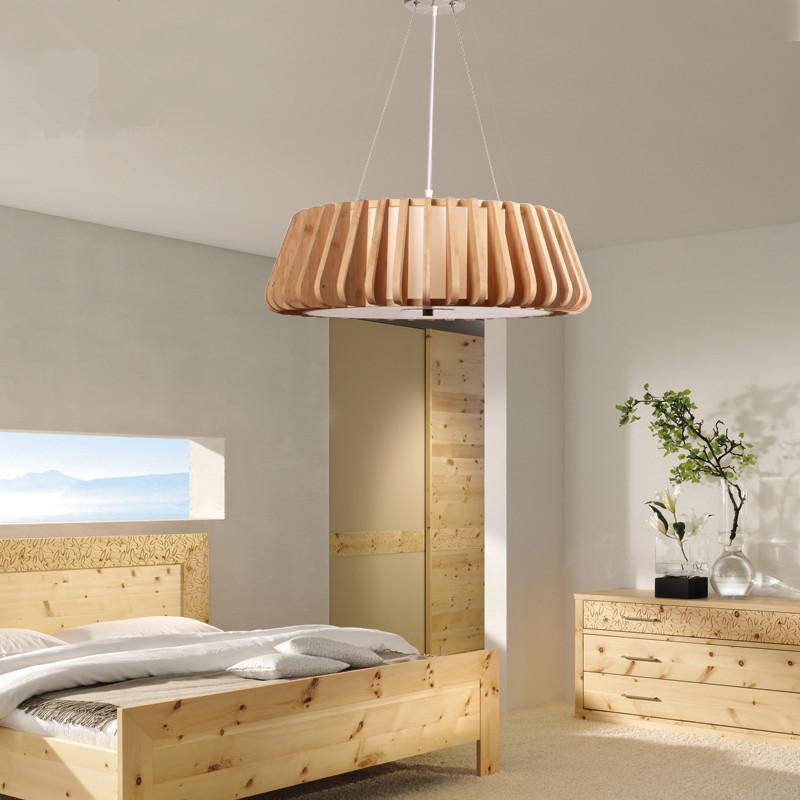 LED Round Ceiling Light Fixture - Solid Wood Design with 3/4/5 Lights for Living Room & Dining Room Lighting