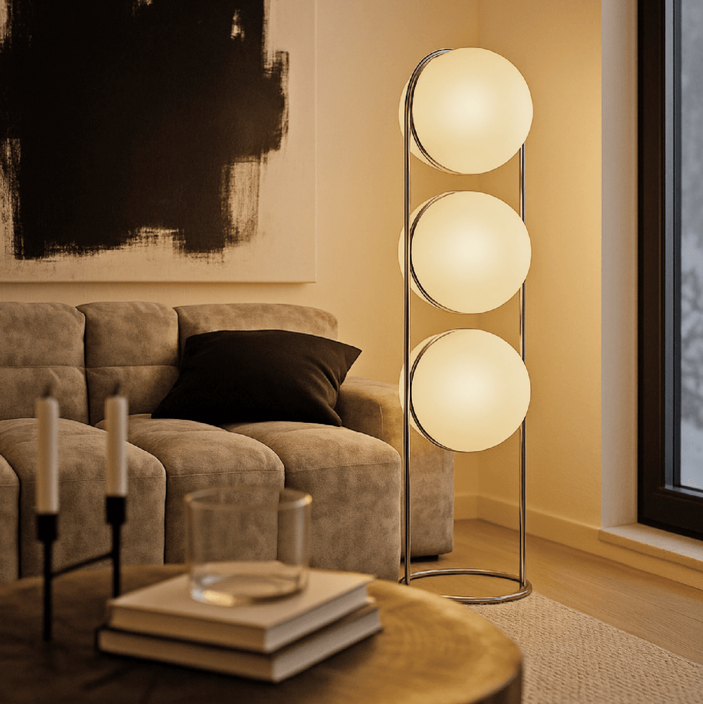 Rasu Floor Lamp | Stable, Slim Design with Adjustable Brightness for Living Room & Bedroom Use