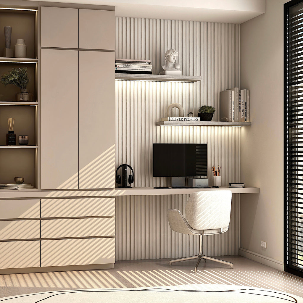 Black Wood Slat Wall Panel - Acoustic Accent Wall Panels for TV or Living Room, Modern Decorative Ideas