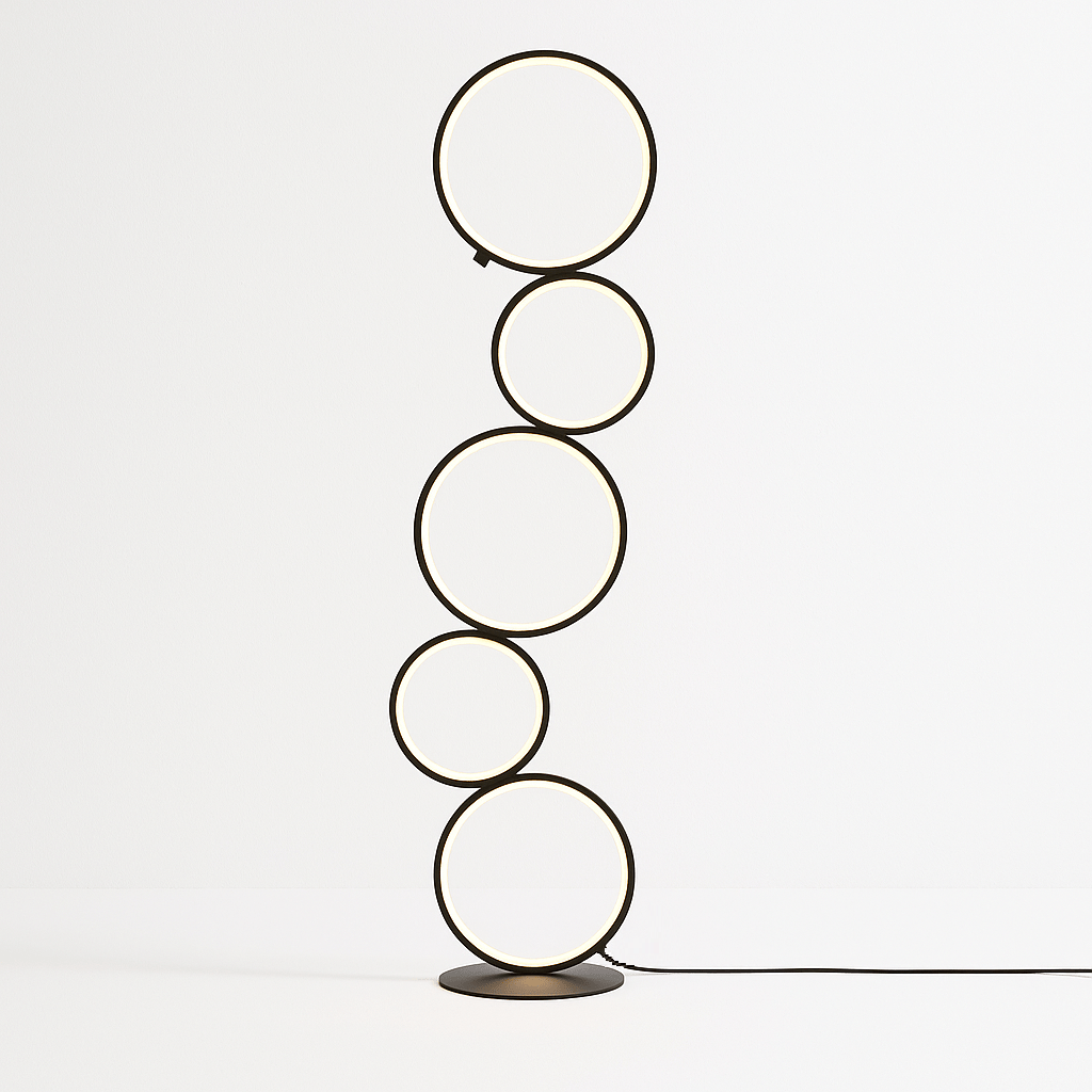 LED Ring Stack Floor Lamp - Modern Adjustable Lighting for Living Room ...
