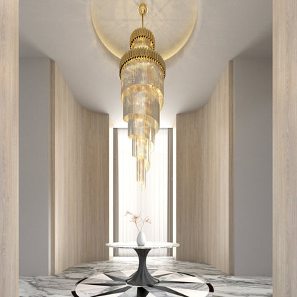 Crystal Chandelier Light Fixture - Modern Hanging Pendant for Living Room, Dining Room & Entryway Lighting