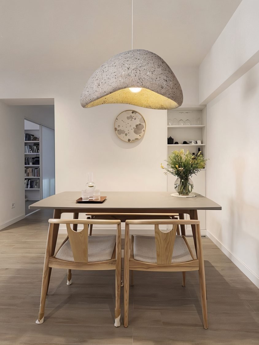 Shibui Sand Pendant Light - Modern Hanging Fixture with Natural Finish for Dining Room & Living Room