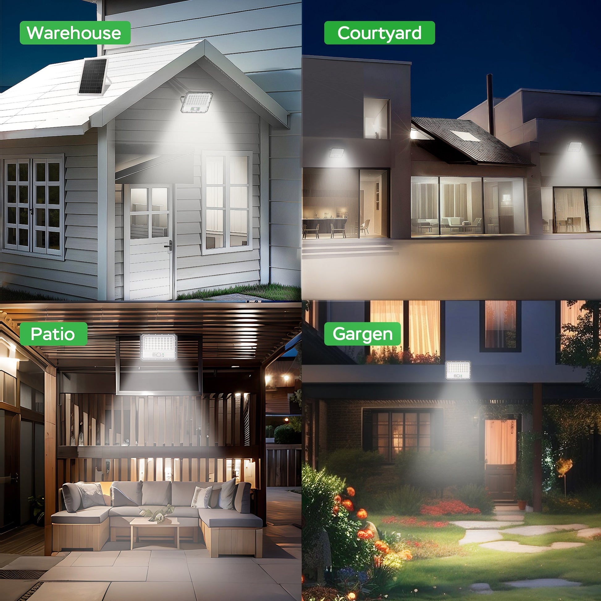 Solar Flood Light with Motion Sensor & Remote – 2250LM 6500K Waterproof Outdoor Security Lamp, 12500mAh Battery, Dusk to Dawn Lighting