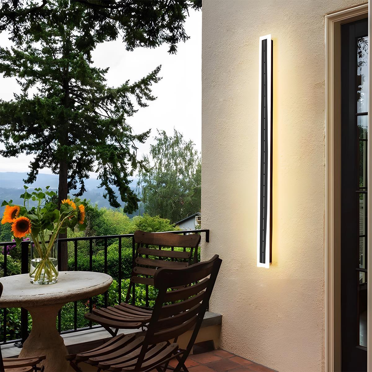 Solar-Powered Waterproof LED Strip Outdoor Wall Lights – Adjustable Color Temperature 3000K-6000K for Porch, Patio & Garden