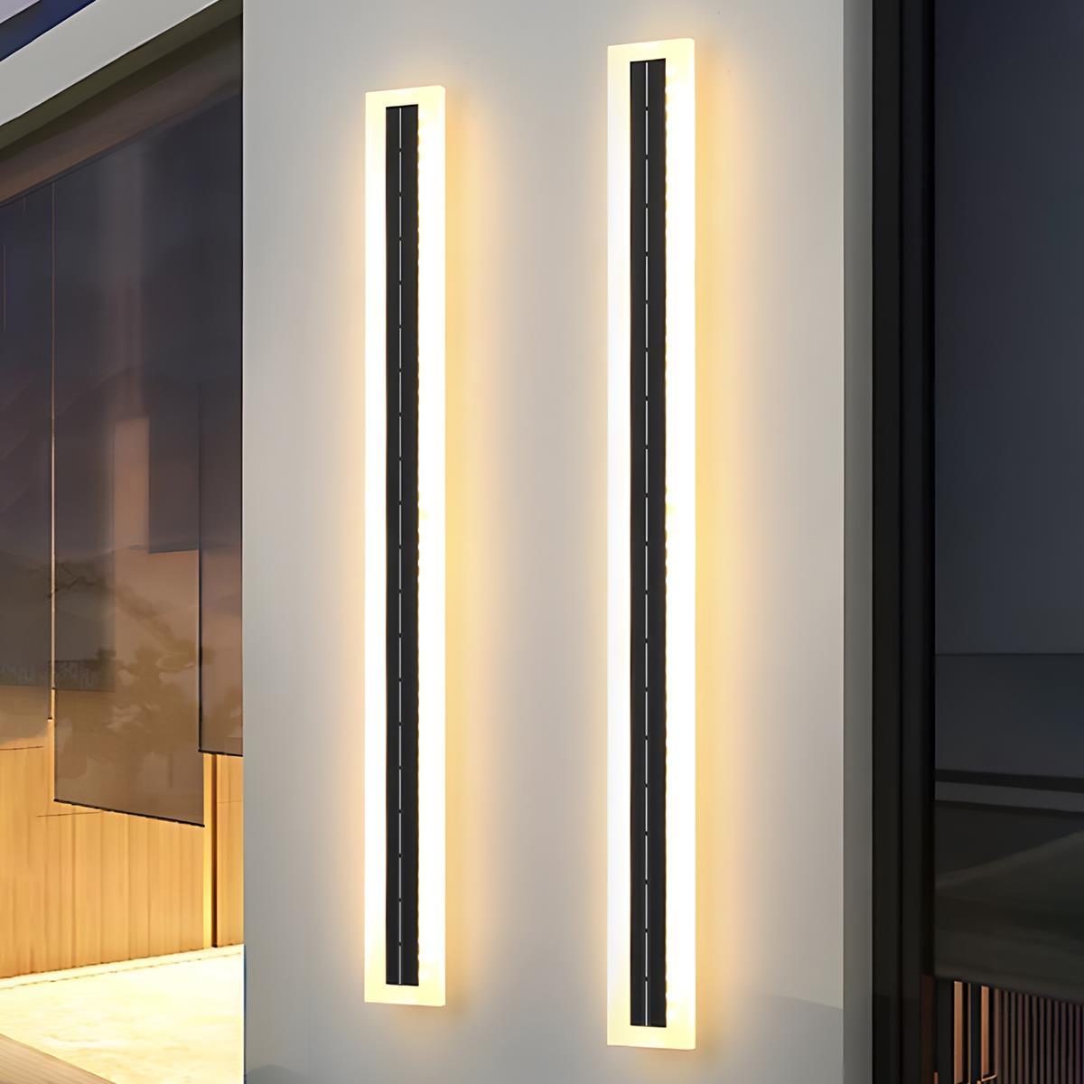 Solar-Powered Waterproof LED Strip Outdoor Wall Lights – Adjustable Color Temperature 3000K-6000K for Porch, Patio & Garden