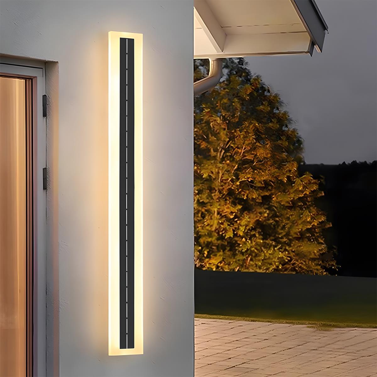 Solar-Powered Waterproof LED Strip Outdoor Wall Lights – Adjustable Color Temperature 3000K-6000K for Porch, Patio & Garden