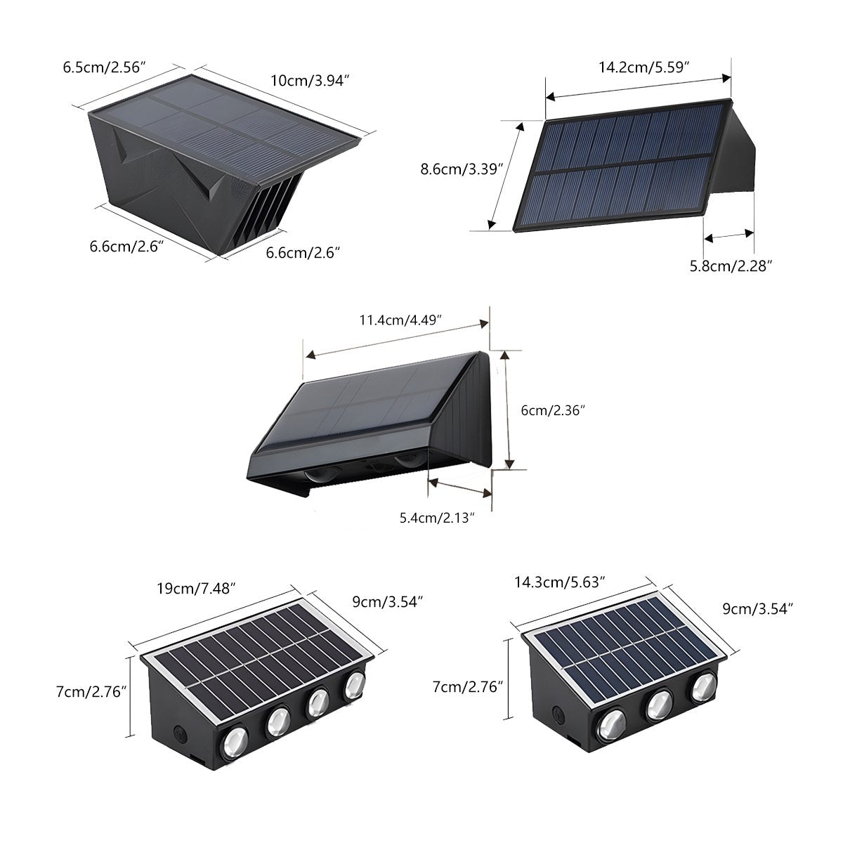 Solar-Powered Waterproof LED Up & Down Outdoor Wall Sconces – Warm White 3000K Lighting for Porch, Courtyard, Front Door