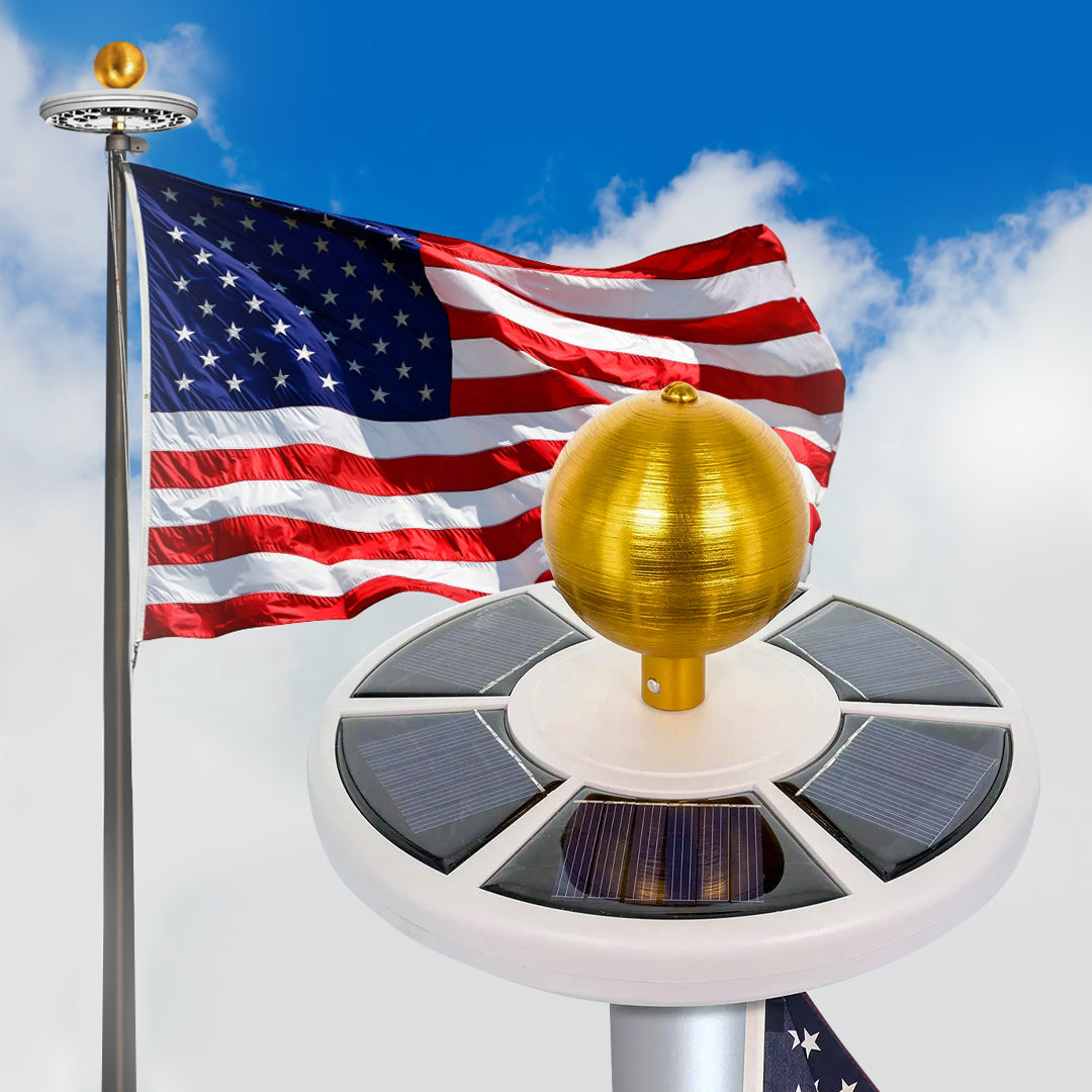 Silver Telescoping Flagpole with Ground Spike - Adjustable Height for Outdoor Flags and Garden Use