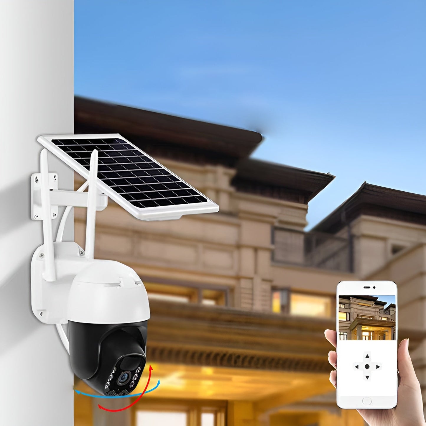 Smart Wireless Solar Surveillance Camera with Night Vision & Motion Detection for Outdoor Security