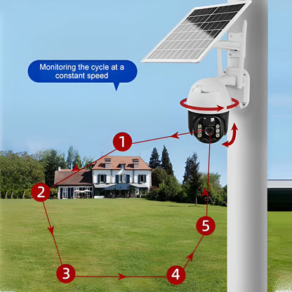 Smart Wireless Solar Surveillance Camera with Night Vision & Motion Detection for Outdoor Security