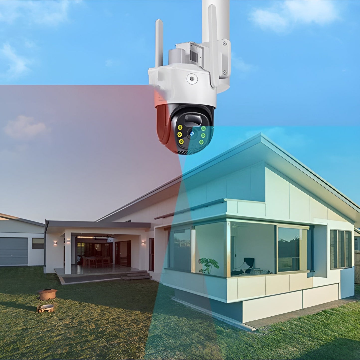 Smart Wireless Solar Surveillance Camera with Night Vision & Motion Detection for Outdoor Security