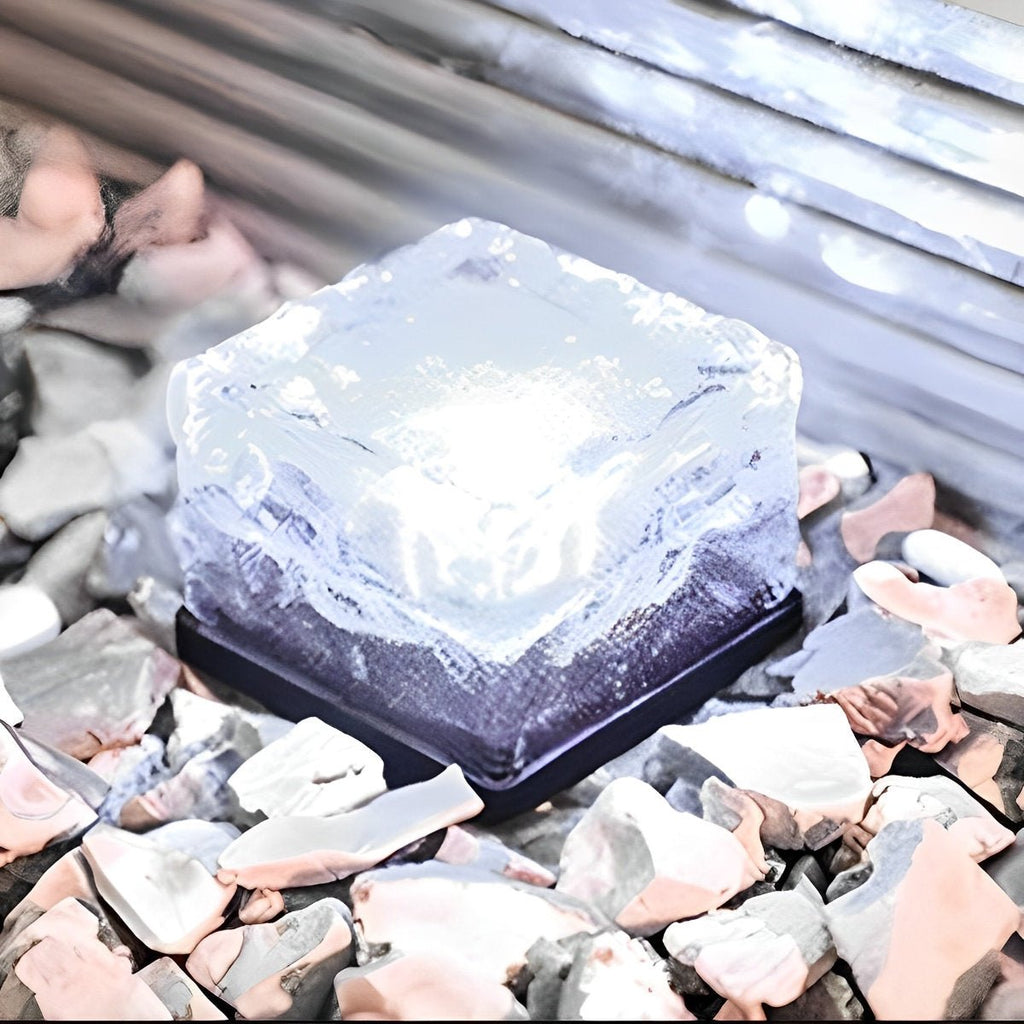 Solar LED Ice Brick Lights – Waterproof Smart Outdoor Lawn, Garden & Walkway Lighting, Warm White, Blue & Green Color Options