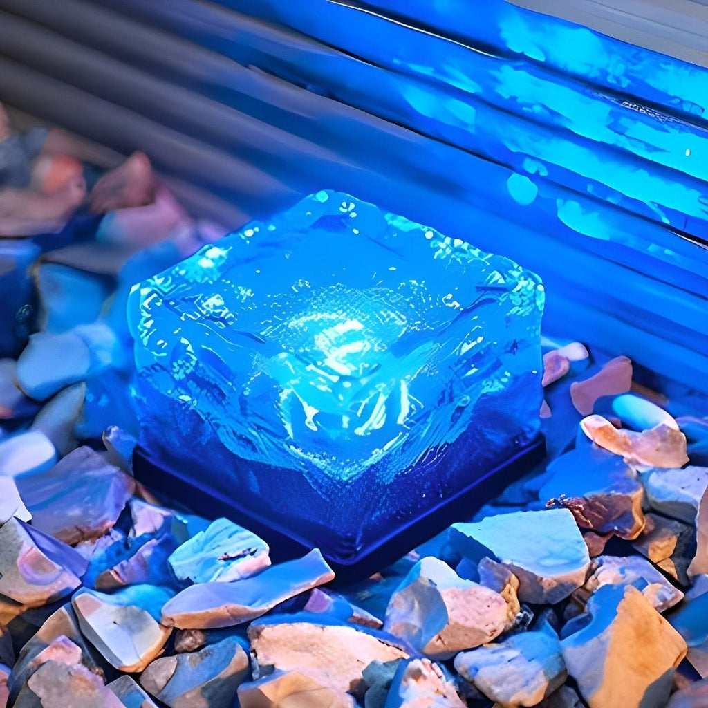 Solar LED Ice Brick Lights – Waterproof Smart Outdoor Lawn, Garden & Walkway Lighting, Warm White, Blue & Green Color Options