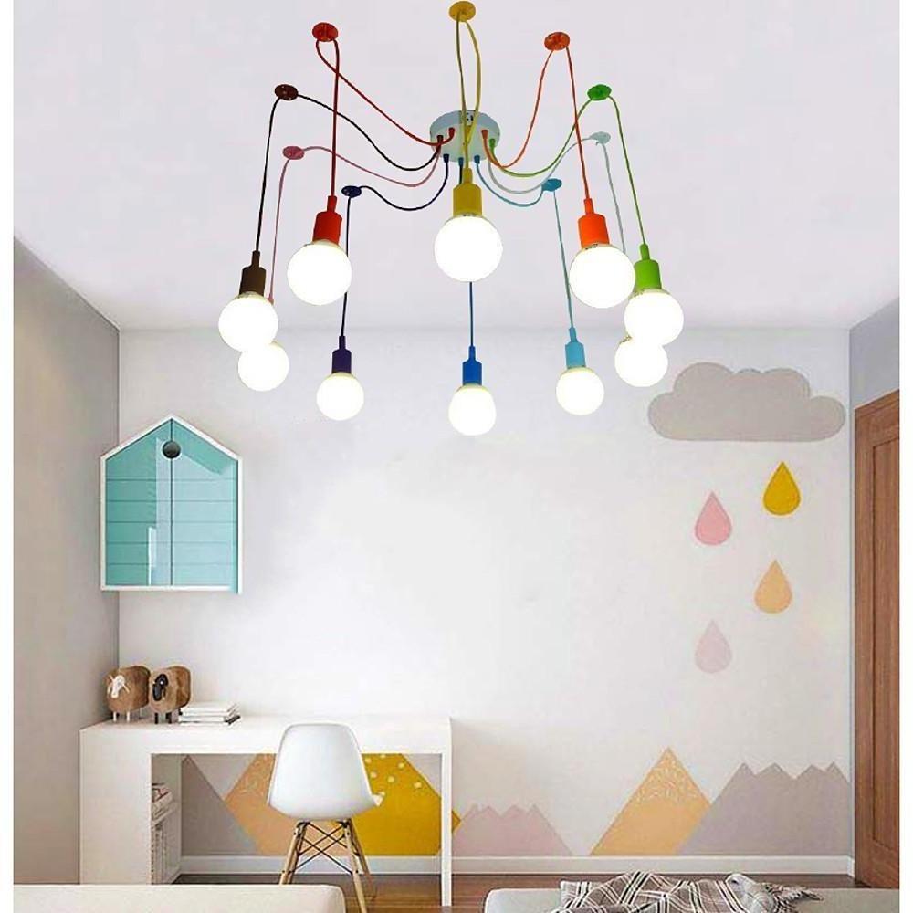 10-Head Adjustable Cluster Spider Pendant Light Fixture for Modern Home Decor & Customizable Ceiling Lighting