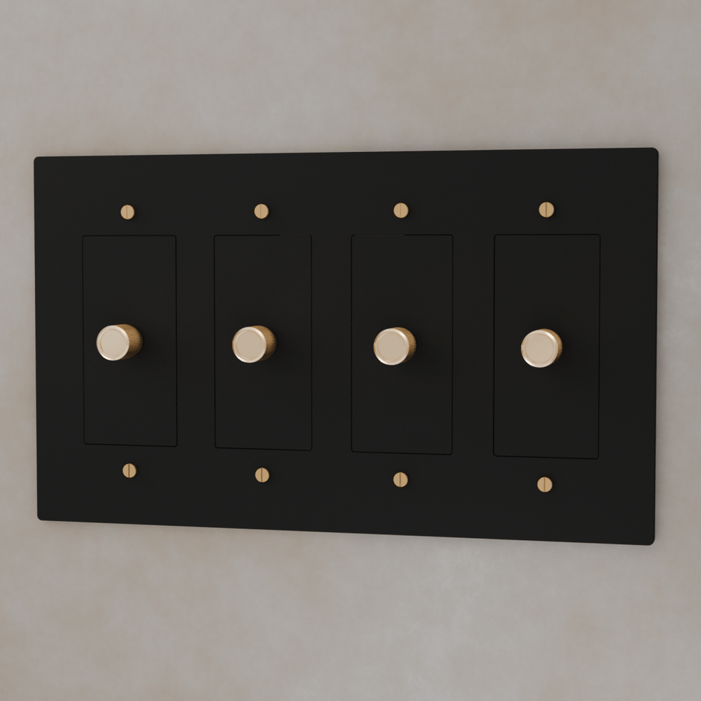 Brass 3-Way Rotary Dimmer Switch | UL Certified, Push To Turn & Twist Dimming for LED Lighting Systems