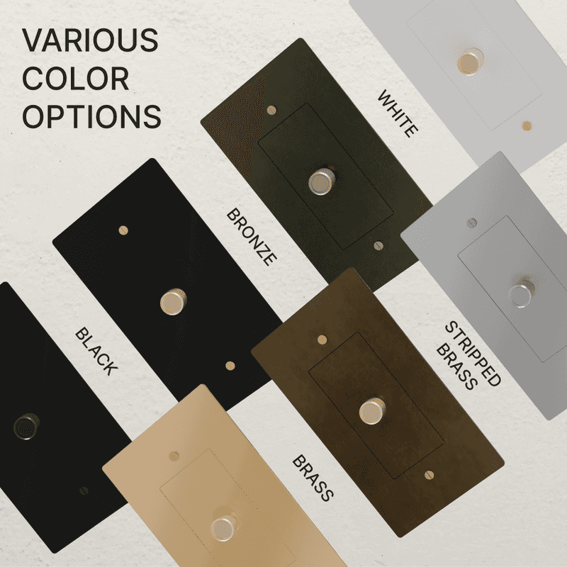 Brass 3-Way Rotary Dimmer Switch | UL Certified, Push To Turn & Twist Dimming for LED Lighting Systems