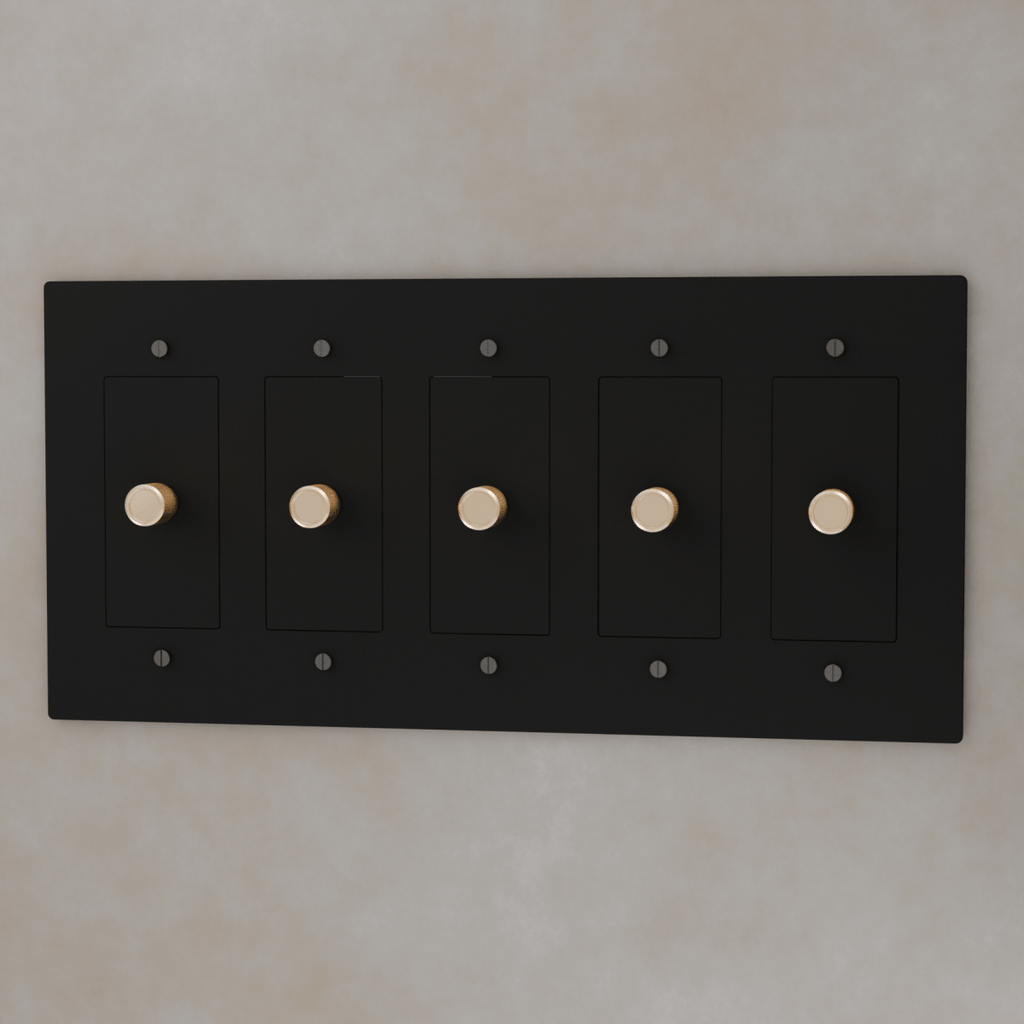 Brass 3-Way Rotary Dimmer Switch | UL Certified, Push To Turn & Twist Dimming for LED Lighting Systems